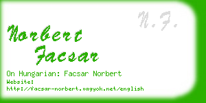 norbert facsar business card